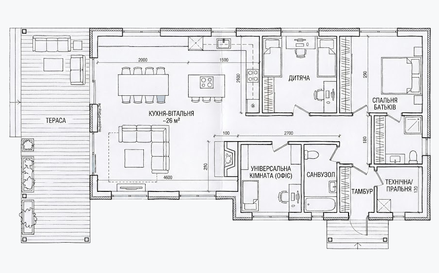 Планування модульного будинку FAMILY HOUSE PRO